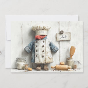 Little Chef 1st Birthday Party Invitation