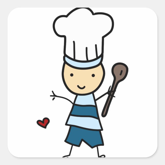 Little Chef Boy Square Sticker (Front)