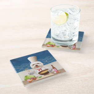 Little Chef Dog Glass Coaster