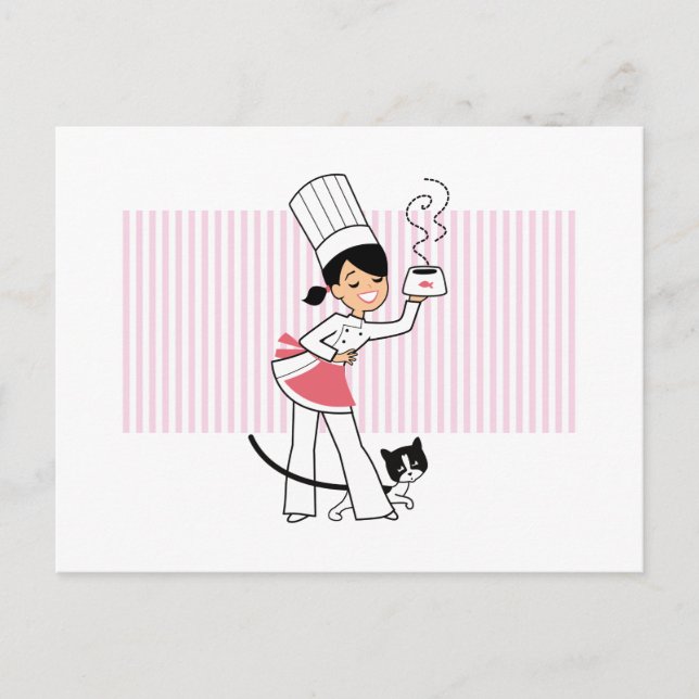 Little Chef Illustration on Postcard (Front)