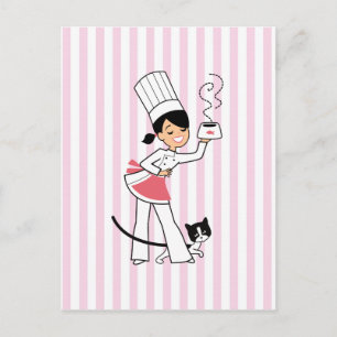 Little Chef Illustration on Postcard
