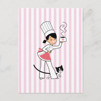 Little Chef Illustration on Postcard