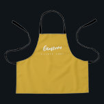 Little Chef Name Simple custom Mustard yellow Apron<br><div class="desc">Make the little chef in your life feel extra special with their own personalised apron. This mustard yellow apron features a simple yet chic design with elegant script typography for their name. Designed with attention to detail, this apron is perfect for inspiring creativity in the kitchen. The mustard yellow colour...</div>