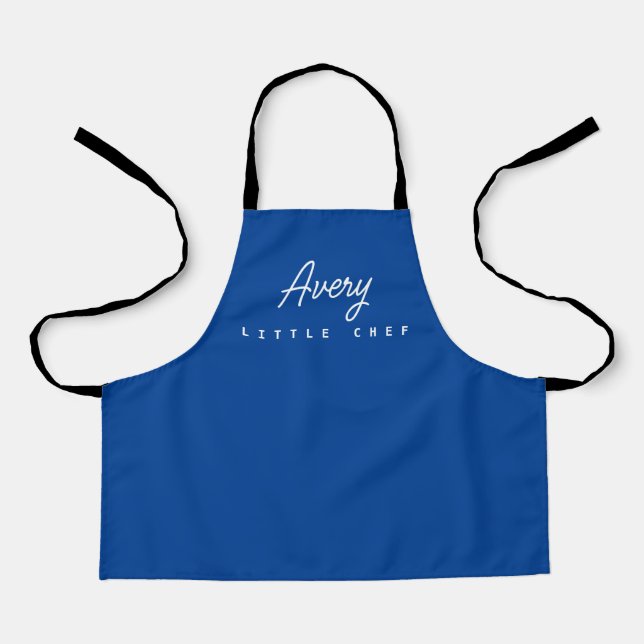 Little Chef Script Name personalized Kids Blue Apron (Front)