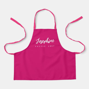 Little Chef Script Name Simple personalised Pink Apron