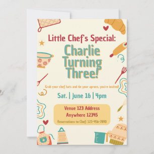 Little Chef's Special, Cooking Birthday Invitation