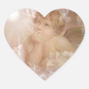 Little Cherub Heart Sticker