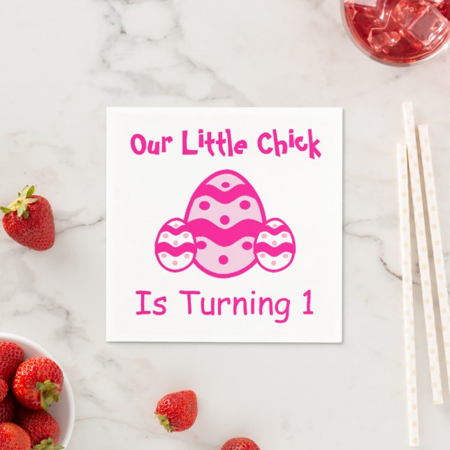 Little Chick 1st Birthday Napkin (Insitu)