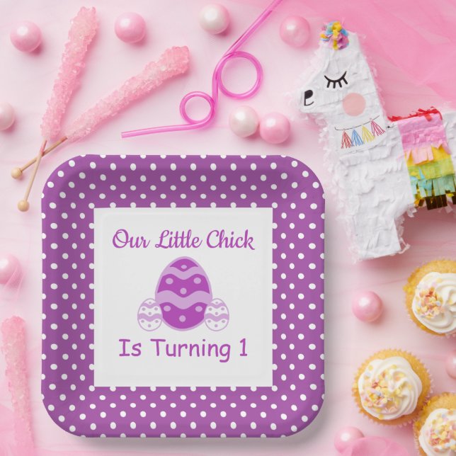 Little Chick 1st Birthday Paper Plate (Party)
