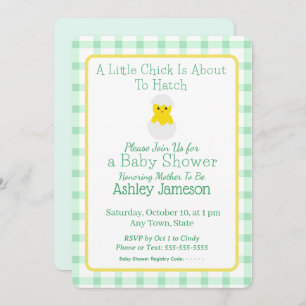Little Chick About To Hatch Baby Shower Invitation