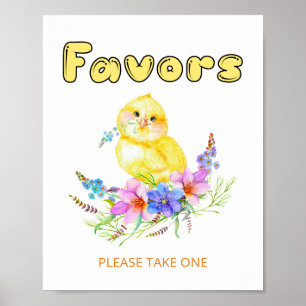 Little Chick Baby Shower Favours Sign