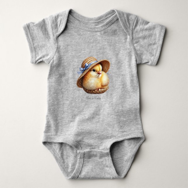 Little Chick Blue Ribbon Baby Bodysuit (Front)