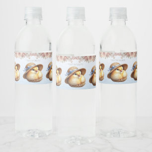 Little Chick Blue Ribbon Water Bottle Label