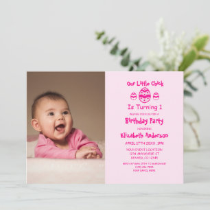 Little Chick Easter 1st Birthday Invitation