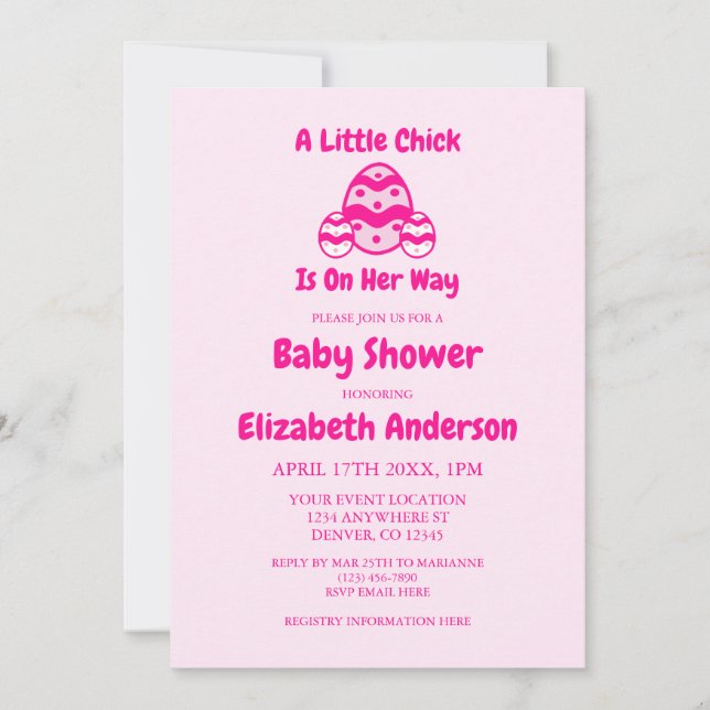 Little Chick Easter Baby Shower Invitation (Front)