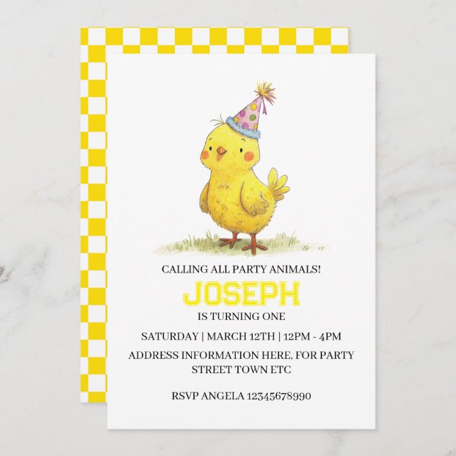 Little Chick Farm Birthday Chicken (Front/Back)