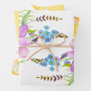 Little Chick Floral Baby Shower Wrapping Paper Sheet