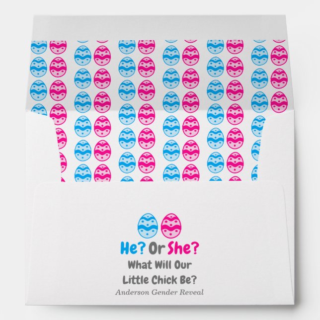 Little Chick Gender Reveal Envelope (Back (Bottom))