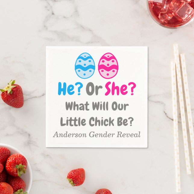 Little Chick Gender Reveal Napkin (Insitu)