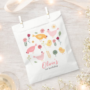 Little Chick Girl Farm Easter Chicken Birthday Favour Bag