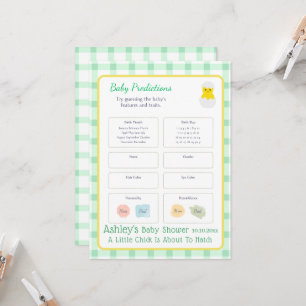 Little Chick Hatch Gender Neutral Baby Showr GAME Card