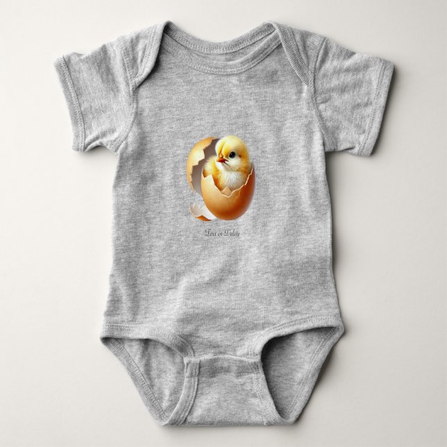 Little Chick Hatching Baby Bodysuit (Front)
