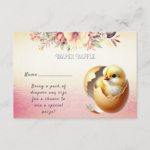 Little Chick Hatching Baby Shower Enclosure Card