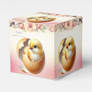Little Chick Hatching Floral Favour Box