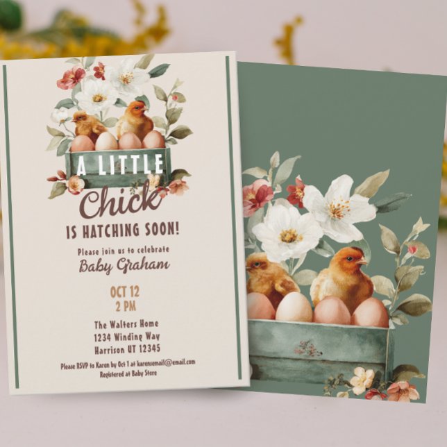 Little Chick Hatching Soon Baby Shower Invitation (Creator Uploaded)