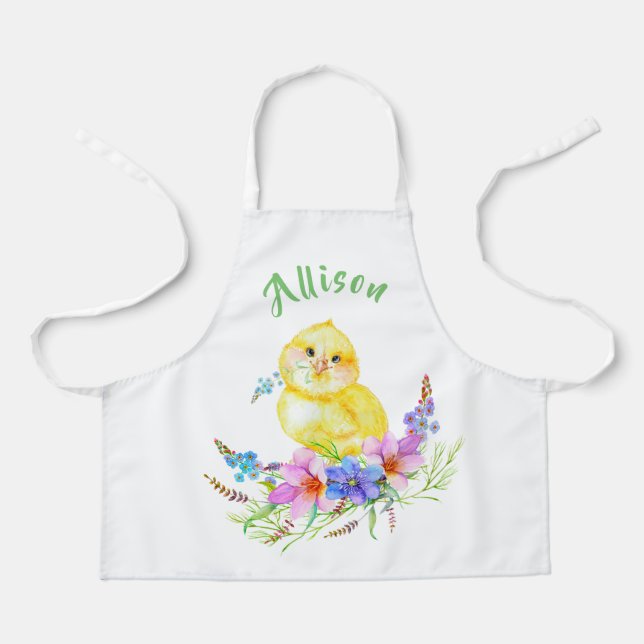 Little Chick Kids Personalised Apron (Front)
