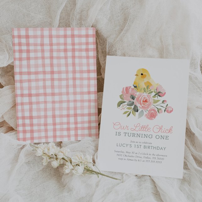 Little Chick Spring 1st Birthday Invitation (Creator Uploaded)