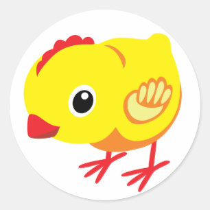 little chicken classic round sticker