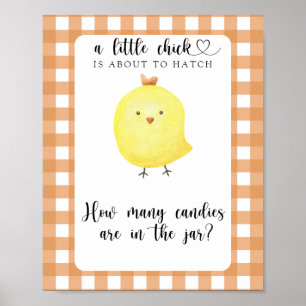 Little chicken - guess how many candies poster