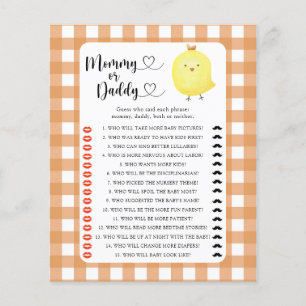 Little Chicken - mummy or daddy baby shower game