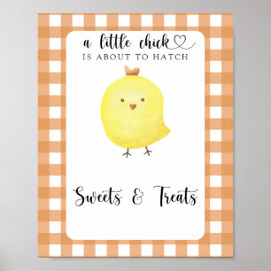 Little chicken - sweets and treats baby shower poster