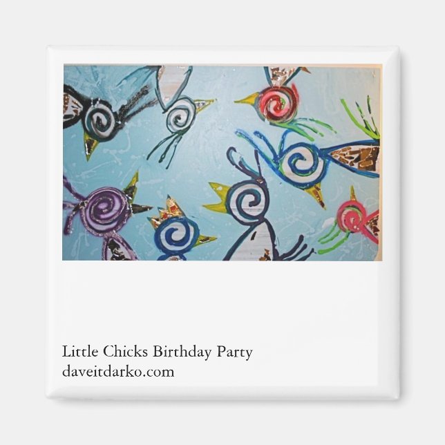 Little Chicks Birthday Party Magnet (Front)