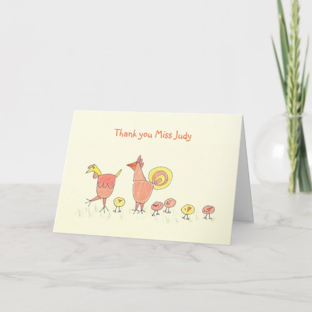 Little Chicks, Child Care Worker Thank You Card (Front)