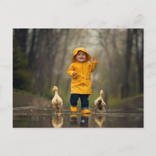 Little child and ducks postcard (Front)