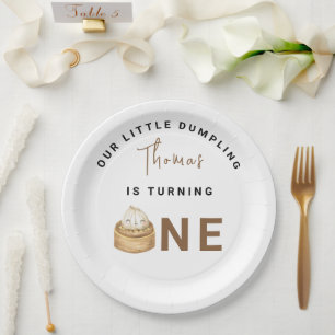 Little Chinese dumpling first Birthday Party  Paper Plate