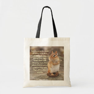 Little Chipmunk Excellence Quote Totebag Tote Bag