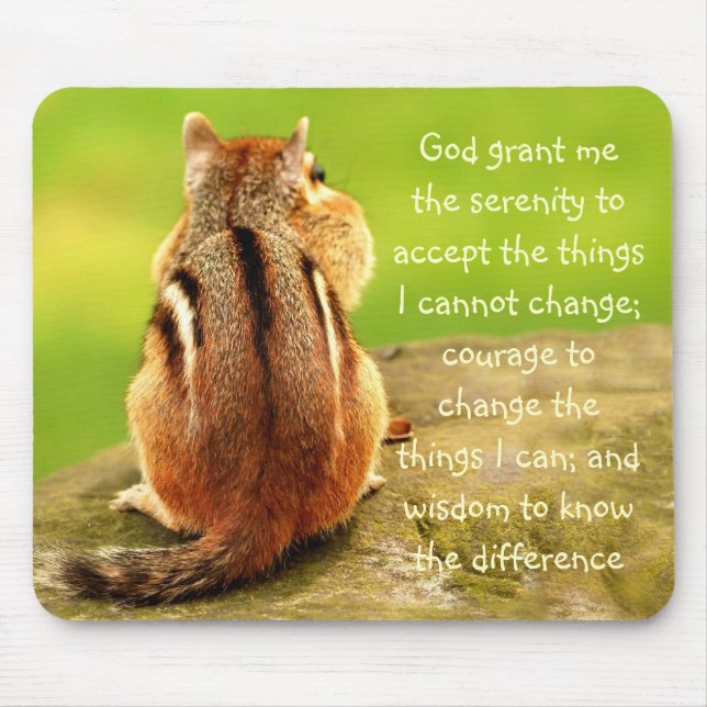 Little Chipmunk Serenity Prayer Mousepad (Front)