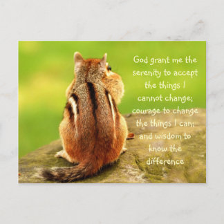 Little Chipmunk Serenity Prayer Postcard