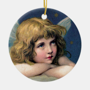 Little christmas angel ceramic ornament