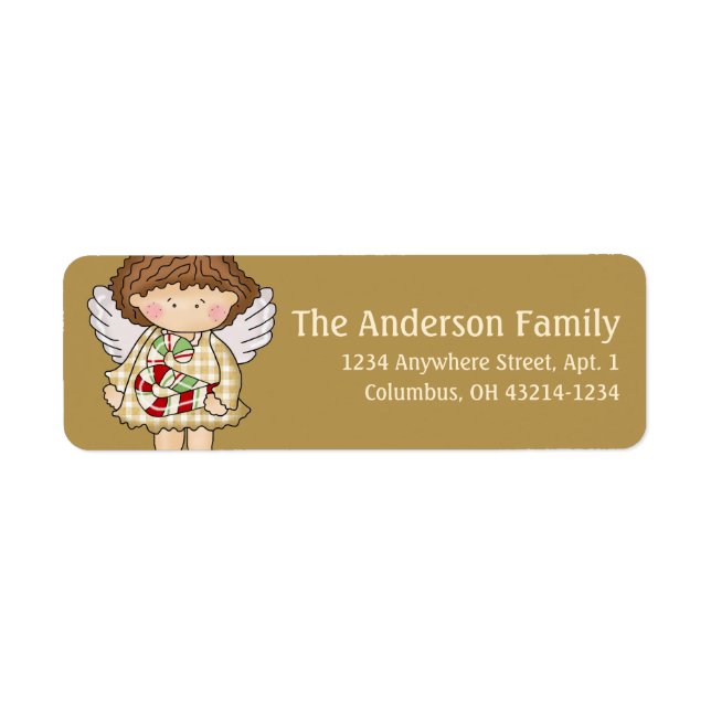 Little Christmas Angel Return Address Label - d5 (Front)