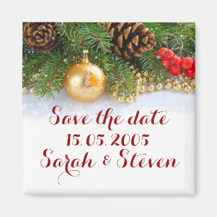 Little Christmas Balls Save the date Magnet