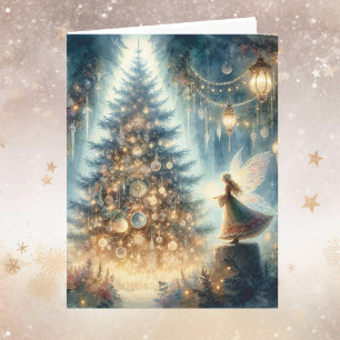 Little Christmas Fairy in an Enchanted Forest Card