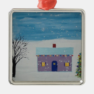 Little Christmas House Metal Tree Decoration
