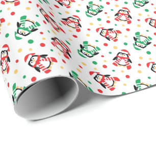 Little Christmas Penguins Cute Childrens Wrapping Paper