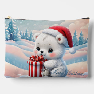 Little Christmas polar bear Accessory Pouch