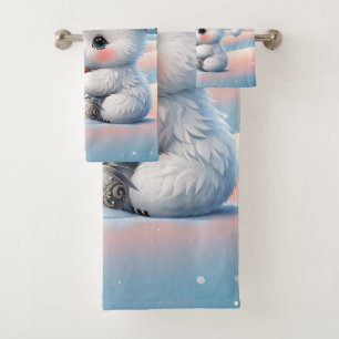 Little Christmas polar bear  Bath Towel Set